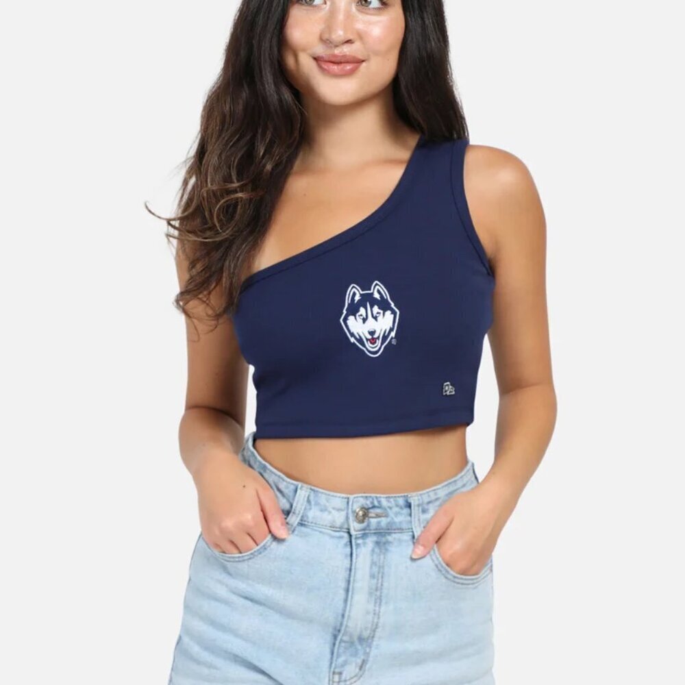 Hype and Vice Custom college UCSB Gauchos Blue One-Shoulder Crop Top size M - Picture 2 of 8